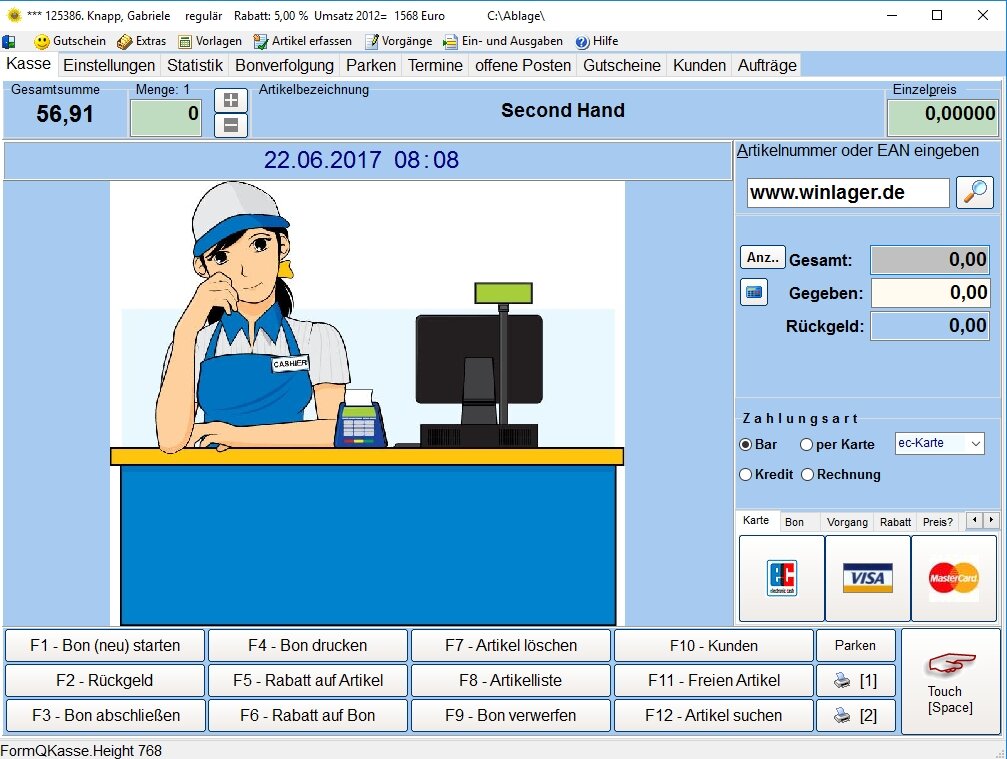 QuickKasse Kassensoftware Screenshot - Kassenprogramm fuer Einzelhandel